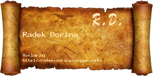 Radek Dorina névjegykártya